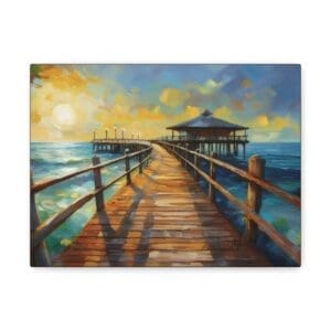 Canvas wall art featuring a peaceful seaside scene with calm waves, soft skies, and coastal tones—ideal décor for beach-themed or tranquil interior spaces”