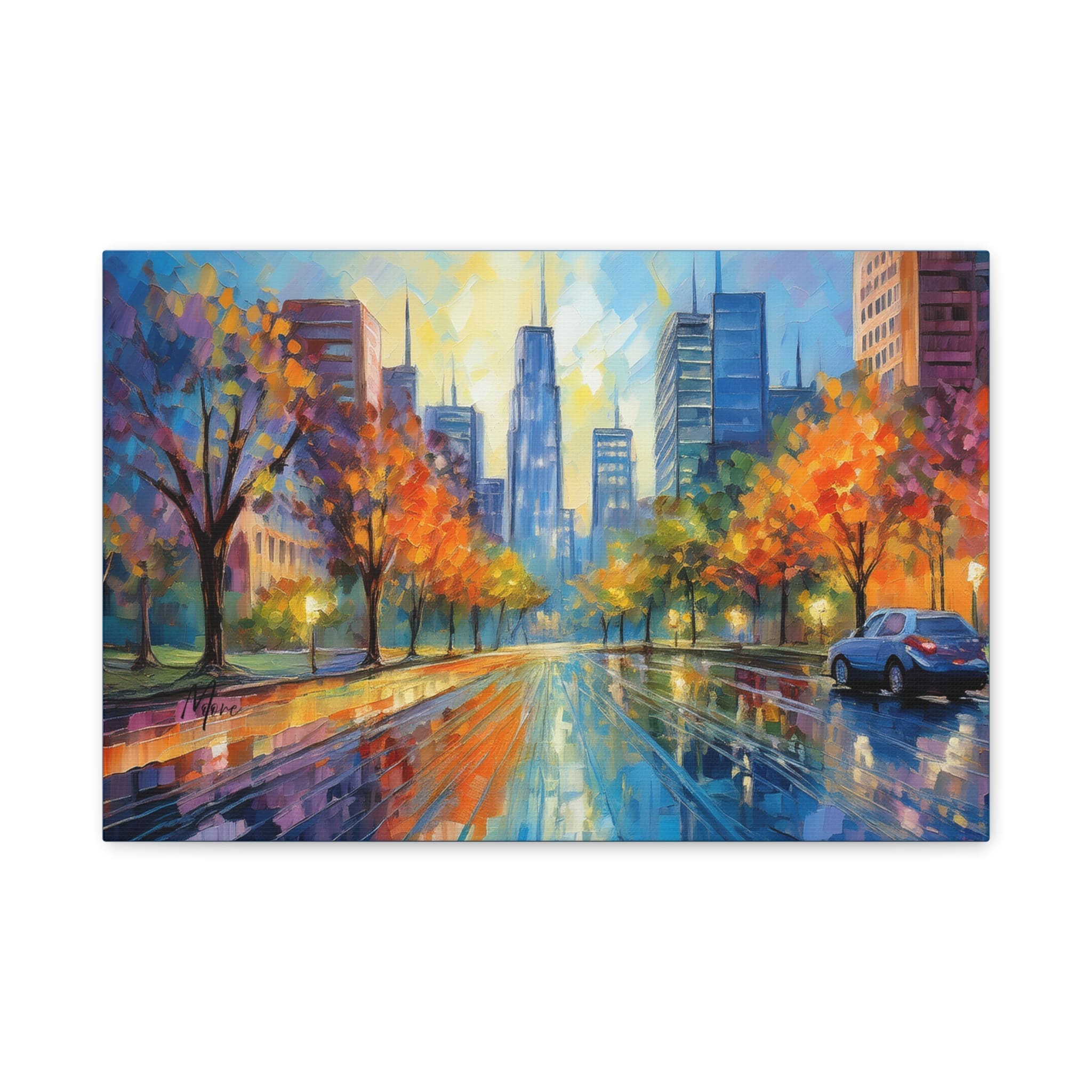 Canvas art featuring the New York City skyline with skyscrapers and urban scenery—ideal wall décor for modern, city-themed, or metropolitan interiors”