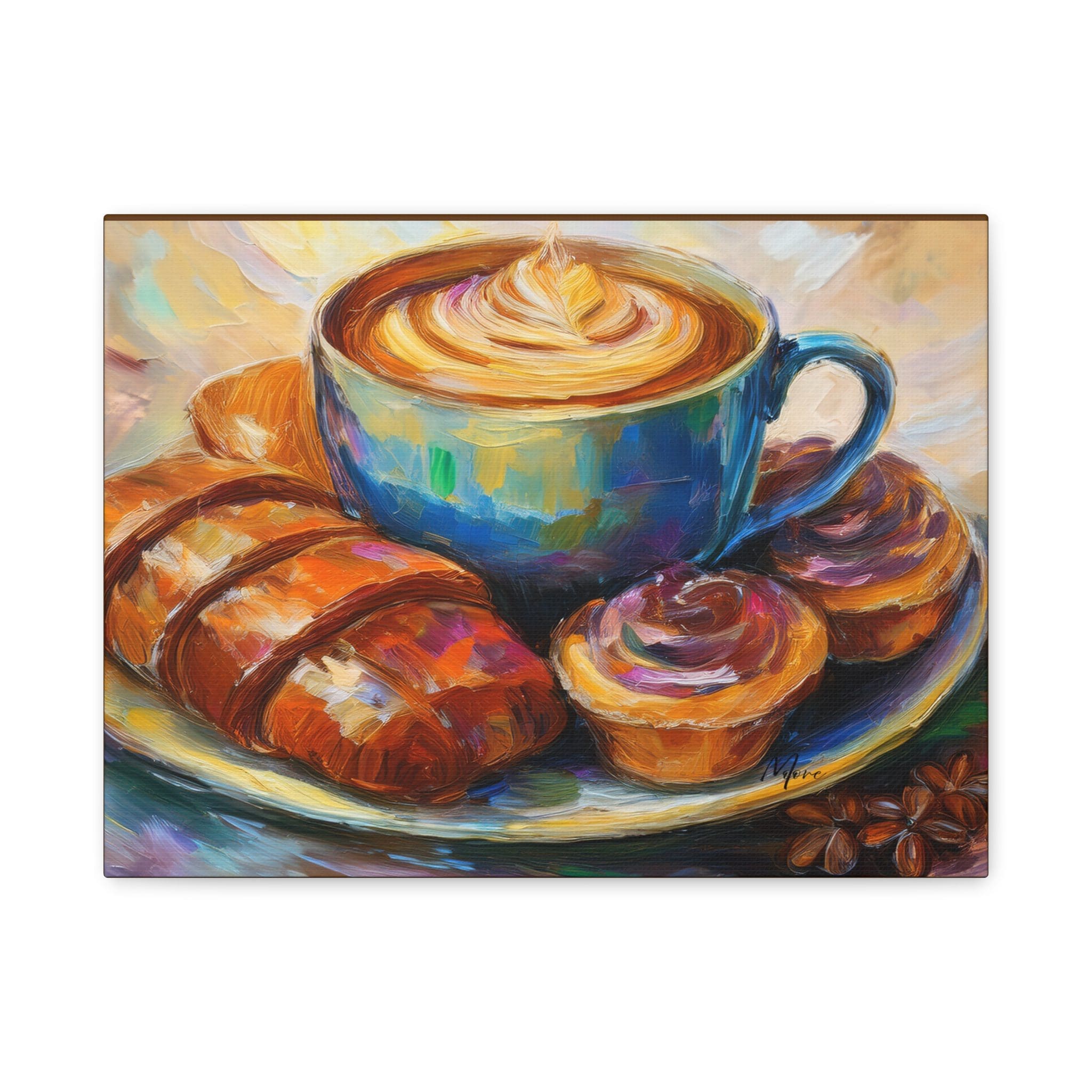 “Canvas print featuring an assortment of elegant pastries and baked goods—ideal wall art for kitchens, cafés, bakeries, or French-inspired décor”
