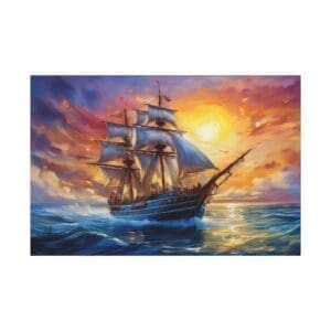 “Canvas wall art featuring nautical elements like ships, anchors, and ocean waves—ideal for coastal, beach house, or maritime-themed interiors”