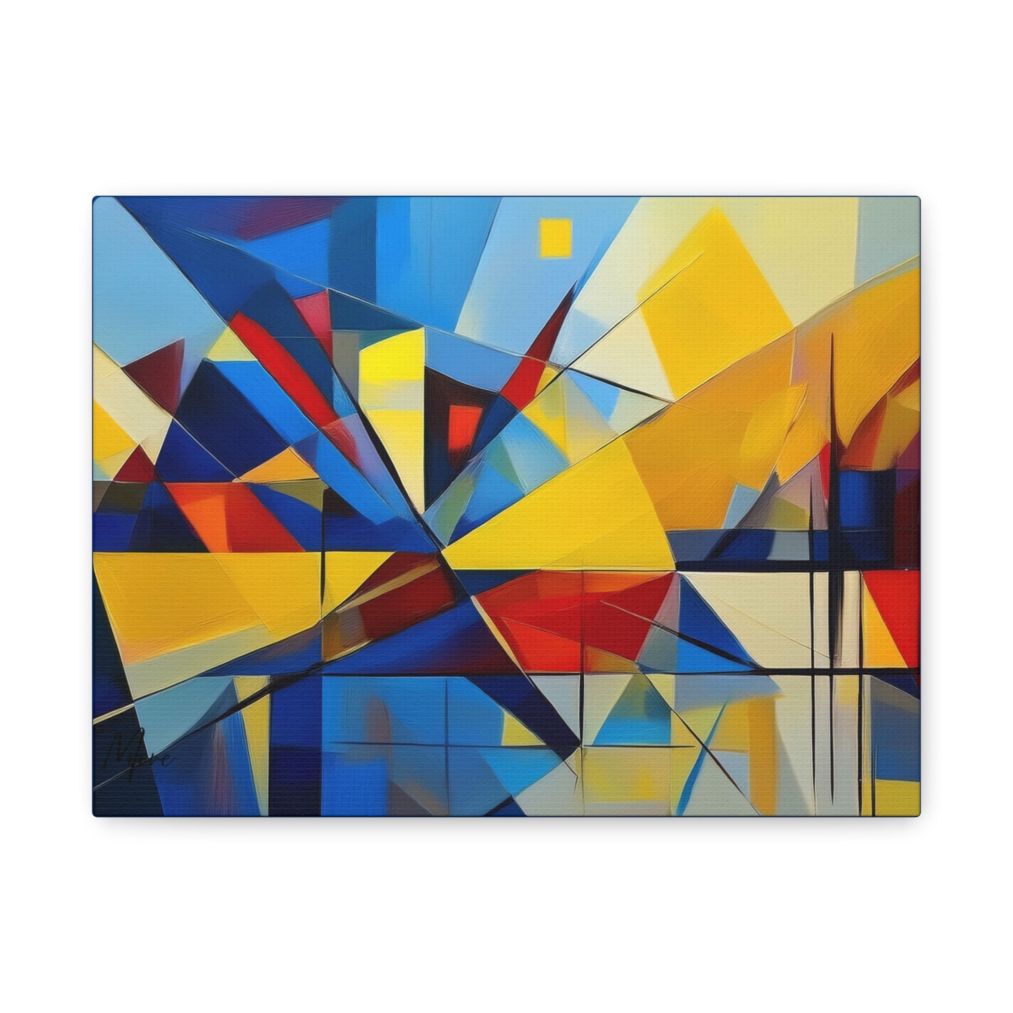 Abstract canvas art featuring colorful glass-like shapes in vibrant hues—modern wall décor ideal for brightening contemporary or artistic spaces”