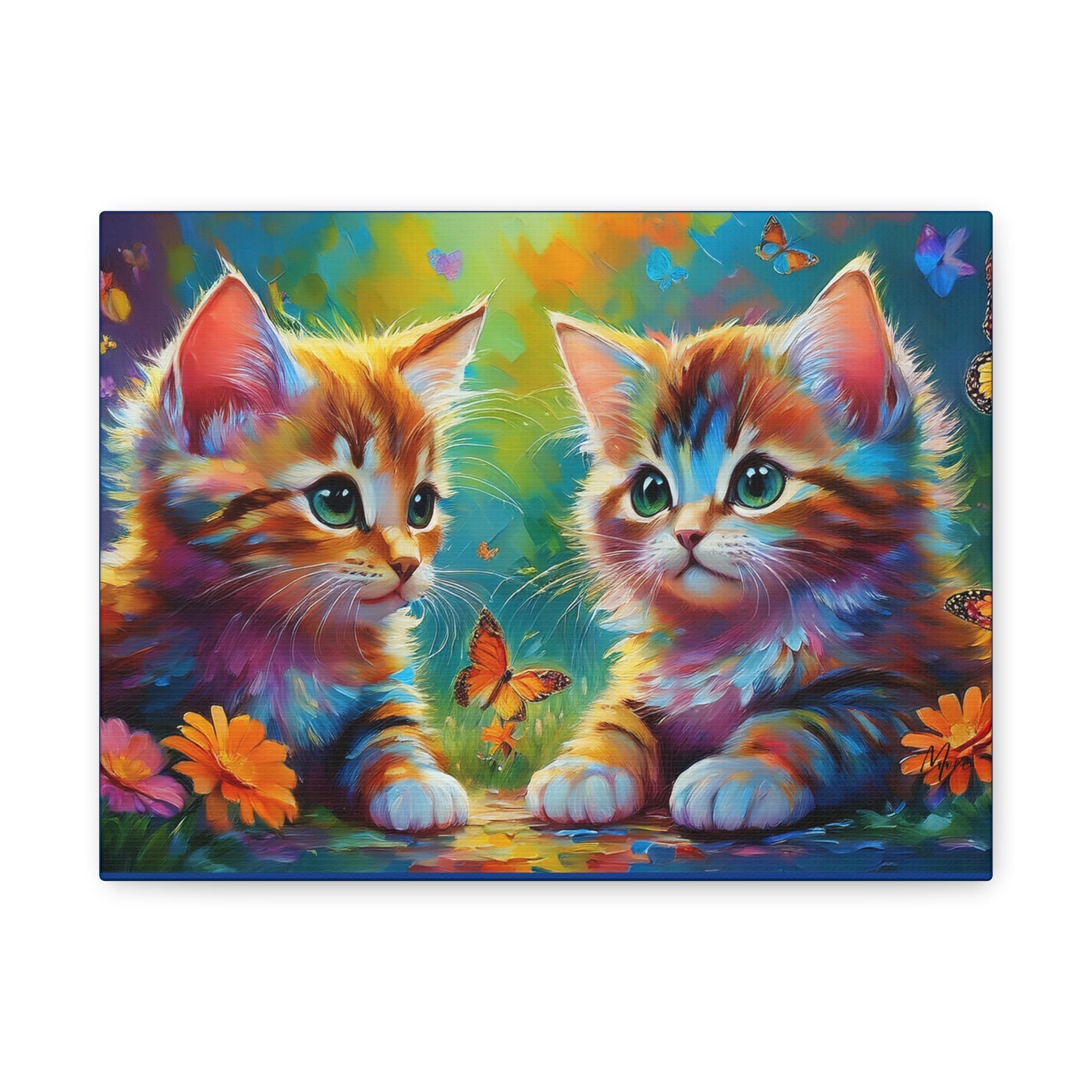 Animal wall art featuring playful kittens in a cute and cheerful setting—adorable canvas décor for kids’ rooms, nurseries, or cat lovers’ spaces”