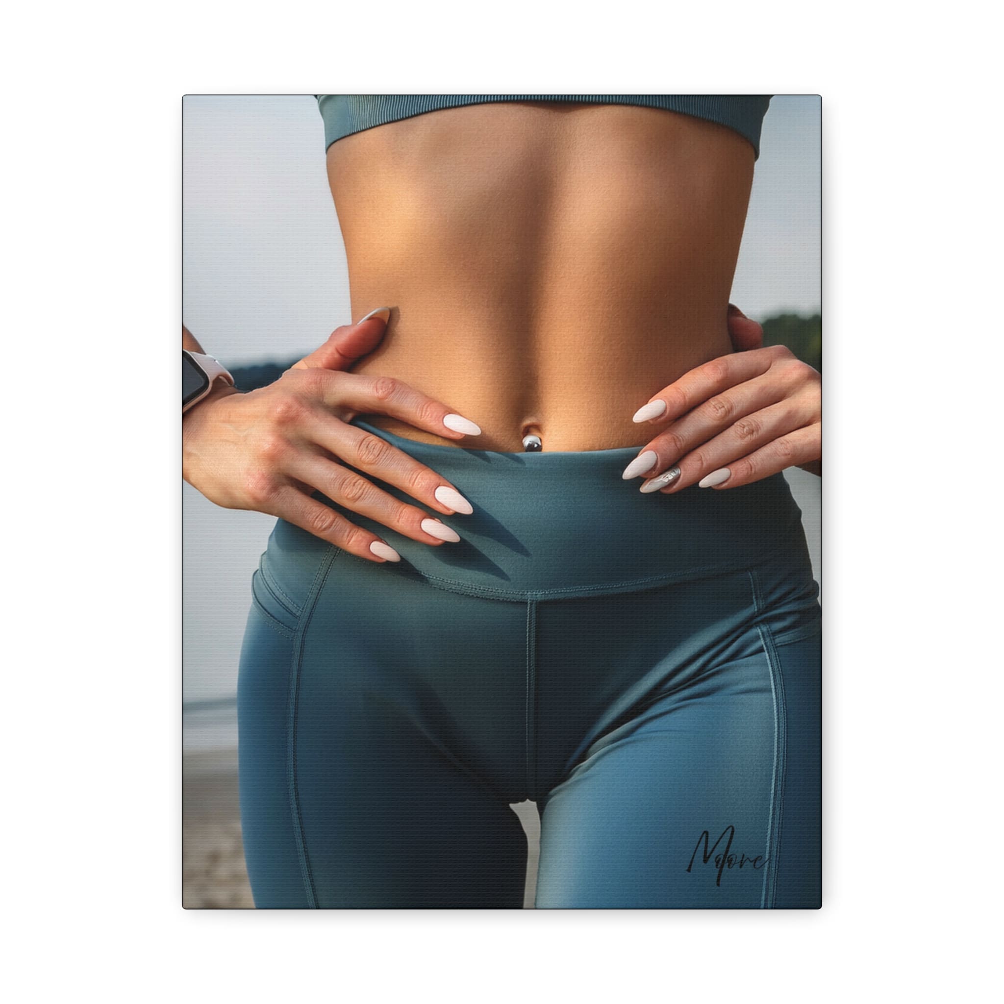 Canvas wall art featuring fitness-inspired imagery such as weights, athletes, or motivational quotes—dynamic décor for home gyms or workout spaces”