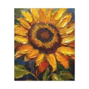 Nature wall art featuring a vibrant sunflower in full bloom—bright and cheerful canvas décor for farmhouse, kitchen, or living space”