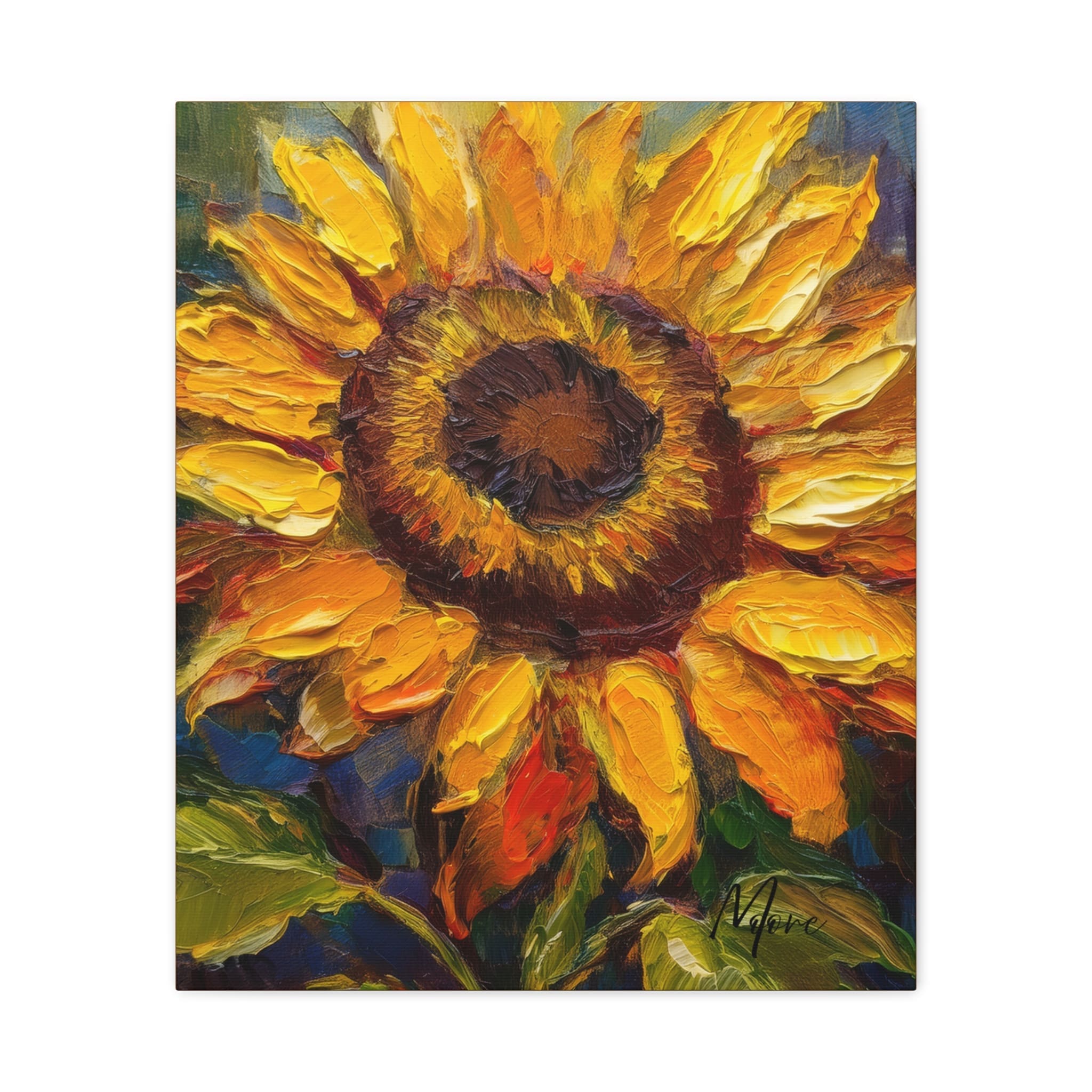 Nature wall art featuring a vibrant sunflower in full bloom—bright and cheerful canvas décor for farmhouse, kitchen, or living space”