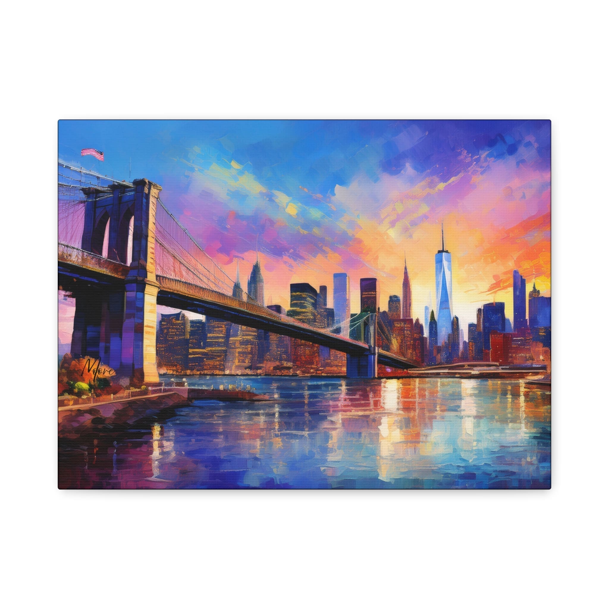 Canvas print of New York City skyline featuring iconic landmarks like the Empire State Building and cityscape views—modern wall décor for urban or travel-inspired interiors”